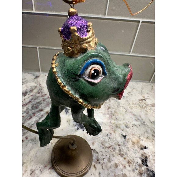 Kathrine Collections Whimsical Frog Hanging Ornament Crown Prince Collectible - Picture 3 of 15